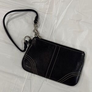 Coach Black Leather Wristlet